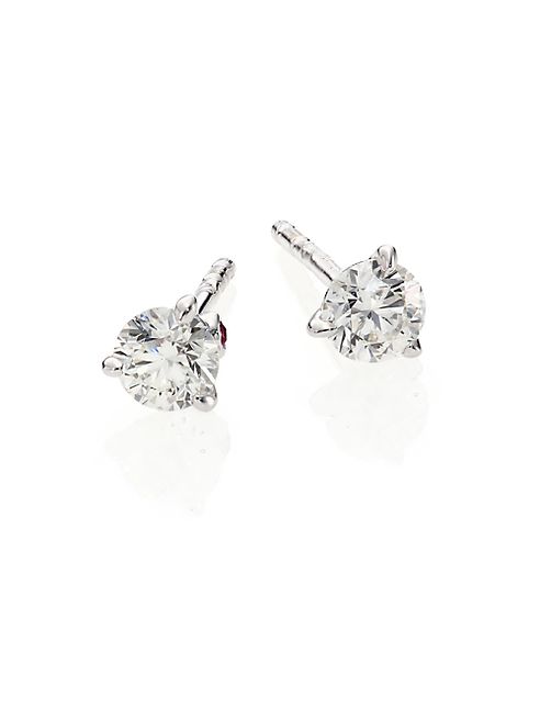 Roberto Coin - Diamond & 18K White Gold Stud Earrings/0.5 TCW