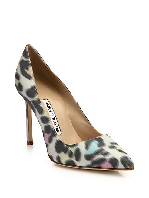 Manolo Blahnik - Leopard-Print 105 Point Toe Pumps