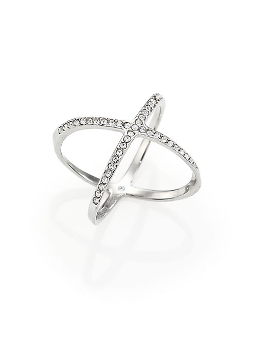 Michael Kors - Brilliance Statement Pavé X Ring/Silvertone