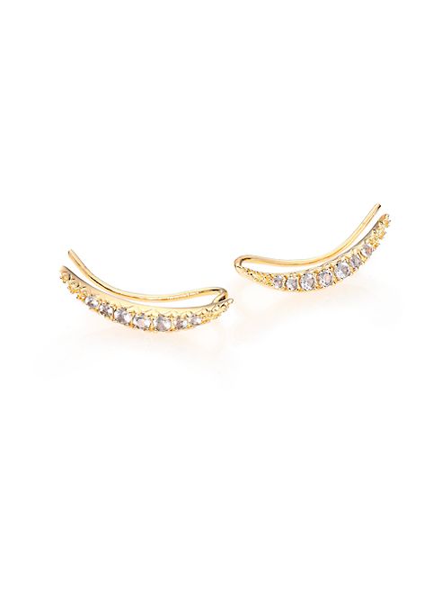 Elizabeth and James - Lunette Luna White Topaz Ear Cuffs