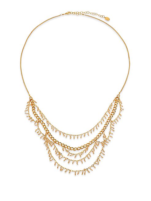 Chan Luu - Crystal Charm Draped Multi-Row Necklace