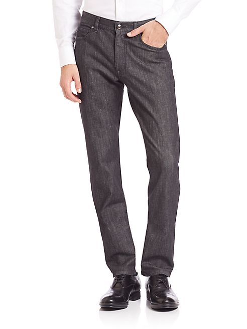 Z Zegna - Straight-Fit Stretch Cotton Jeans