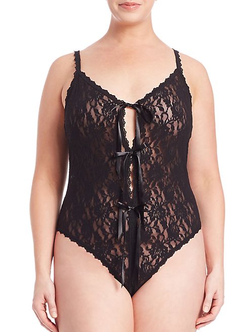 Hanky Panky - Plus Size Signature Lace Crotchless Teddy