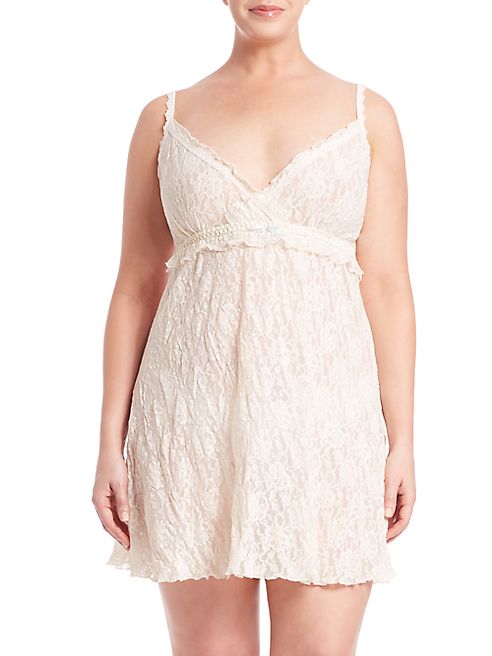 Hanky Panky - Plus Size Ruffle-Trimmed Rosalyn Chemise