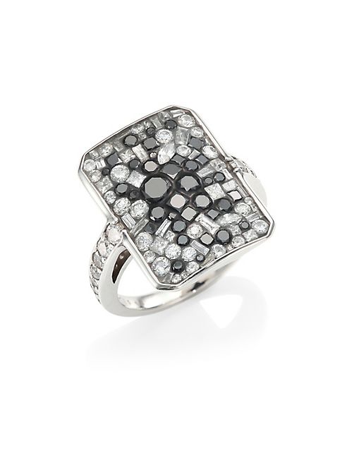 Plevé - Black Galaxy White & Black Diamond Ring