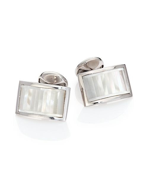 Tateossian - Silver & Mother-Of-Pearl Cuff Links