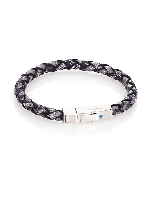 Tateossian - Embossed Leather & Topaz Bracelet