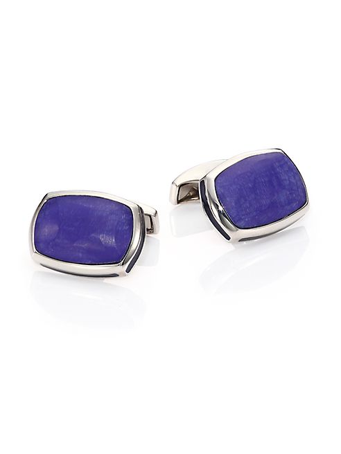 Tateossian - Lapis & Sterling Silver Rectangular Cuff Links