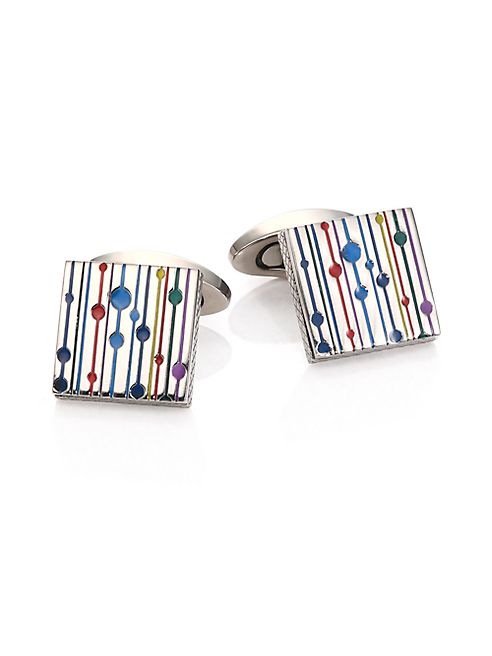 Tateossian - Multicolor Titanium Square Cuff Links