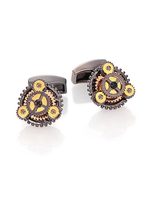 Tateossian - Gunmetal-Plated Gear Cuff Links