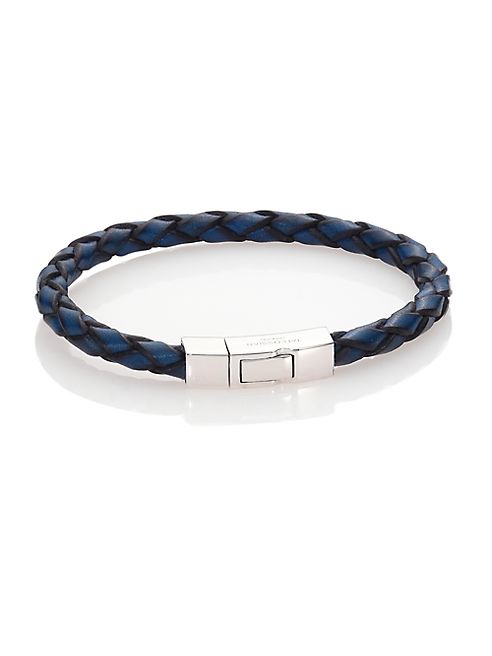 Tateossian - Click Scoubidou Leather & Sterling Silver Bracelet