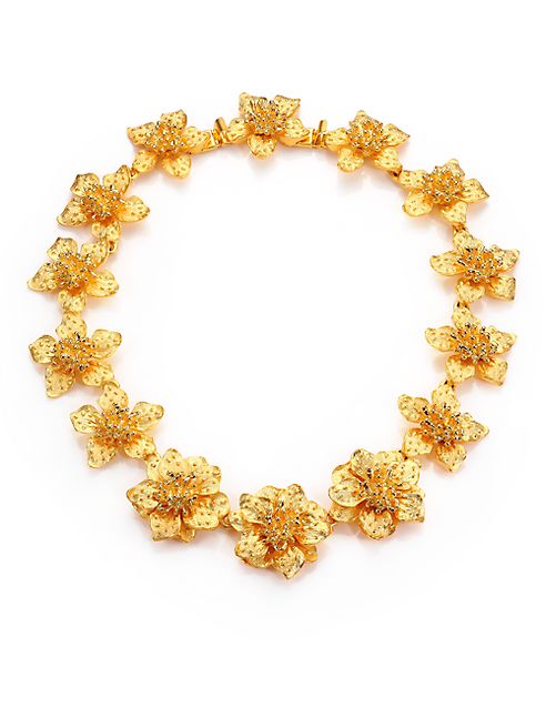 Kenneth Jay Lane - Satin-Finish Flower Necklace