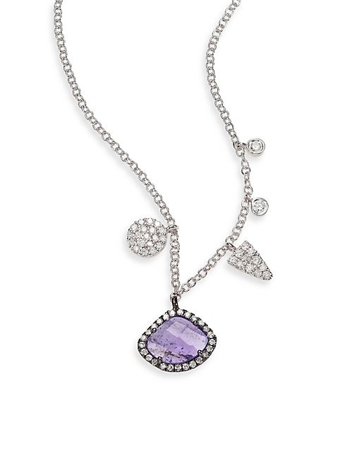 Meira T - Diamond, Tanzanite & 14K White Gold Charm Necklace