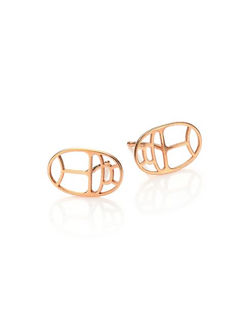 GINETTE NY - Wish Geometric 18K Rose Gold Stud Earrings