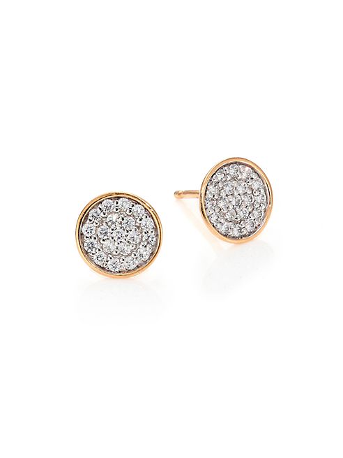 GINETTE NY - Sequins Diamond & 18K Rose Gold Stud Earrings