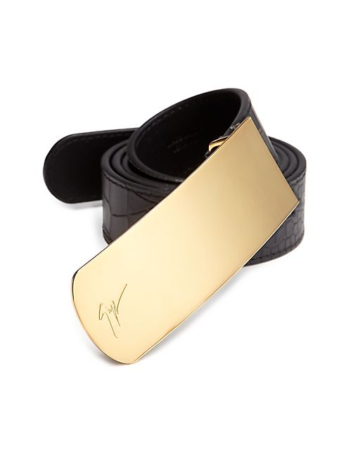 Giuseppe Zanotti - Croc-Embossed Leather Belt