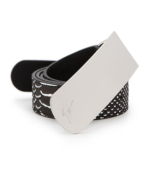 Giuseppe Zanotti - Snakeskin-Embossed Leather Belt