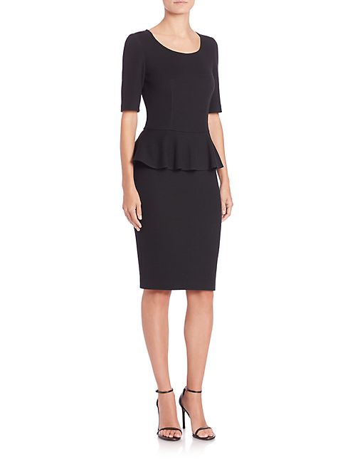 St. John - Caviar Collection Milano Pique Peplum Dress