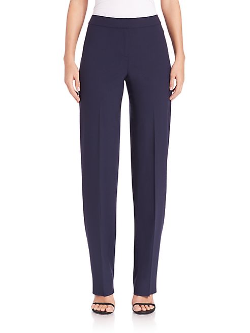 St. John - Diana Stretch Wool Straight-Leg Pants