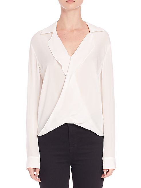 L'AGENCE - Rita Drape-Front Silk Blouse