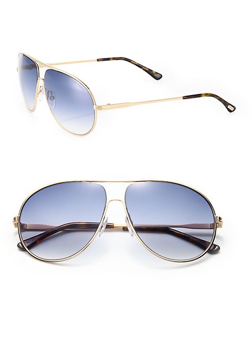 Tom Ford Eyewear - 61MM Metal Aviator Sunglasses