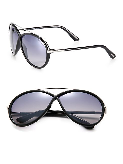 Tom Ford Eyewear - 64MM Injected Oversized Oval Sunglasses