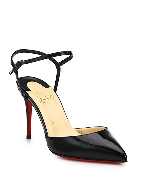 Christian Louboutin - Riverina Patent Leather Ankle-Strap Slingback Pumps