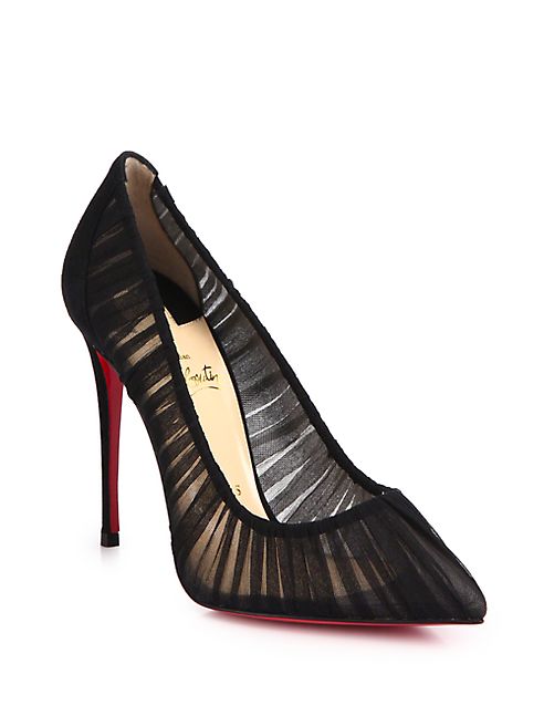 Christian Louboutin - Follies Draperia 100 Chiffon Point Toe Pumps