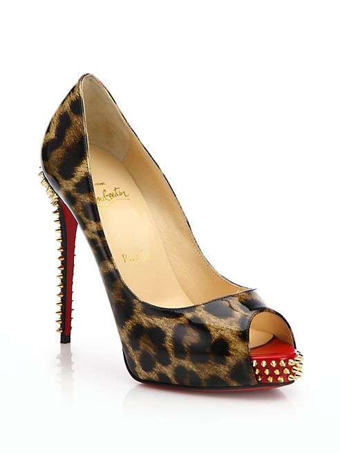 Christian Louboutin - Patent Leather Peep Toe Platform Pumps