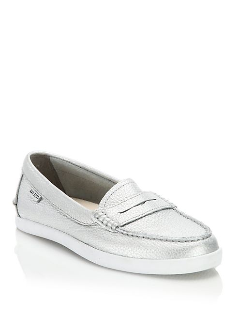 Cole Haan - Pinch Weekender Metallic Leather Loafers