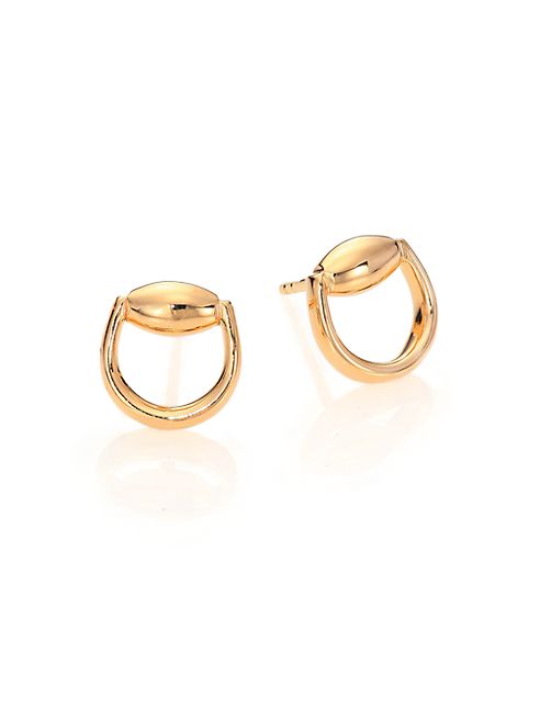 Gucci - Horsebit 18K Yellow Gold Stud Earrings