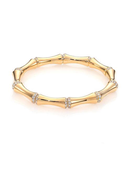 Gucci - Bamboo Medium Diamond & 18K Yellow Gold Bracelet