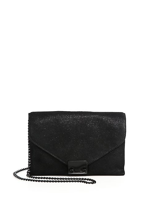 Loeffler Randall - Shimmer Suede Junior Lock Clutch