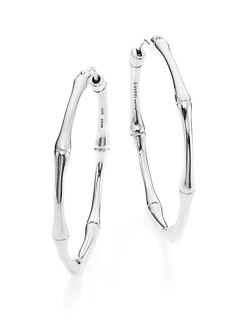 Gucci - Bamboo Sterling Silver Hoop Earrings/1.8