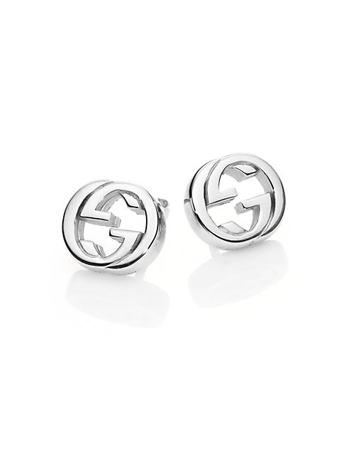 Gucci - Interlocking G Sterling Silver Stud Earrings