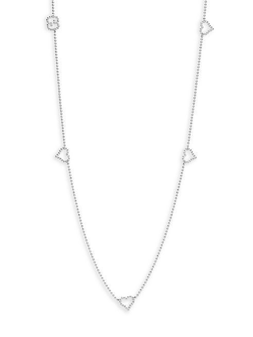 Gucci - Boule Heart & Interlocking G Sterling Silver Station Necklace