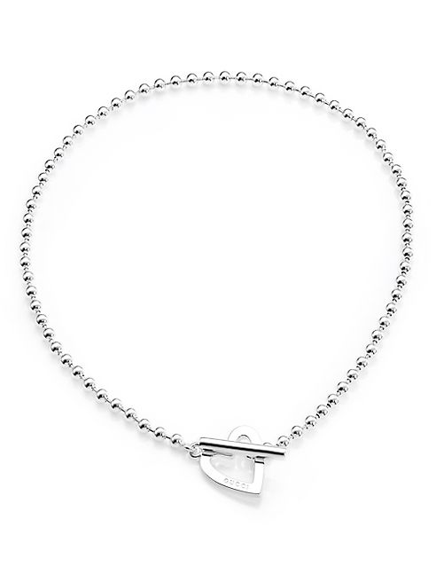 Gucci - Boule Heart Sterling Silver Toggle Necklace