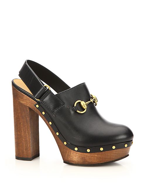 Gucci - Amstel Leather Slingback Clogs