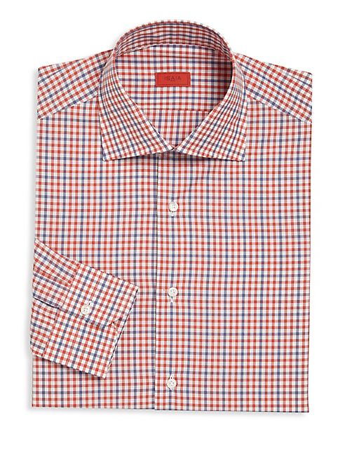 ISAIA - Blue & Red Plaid Button-Up