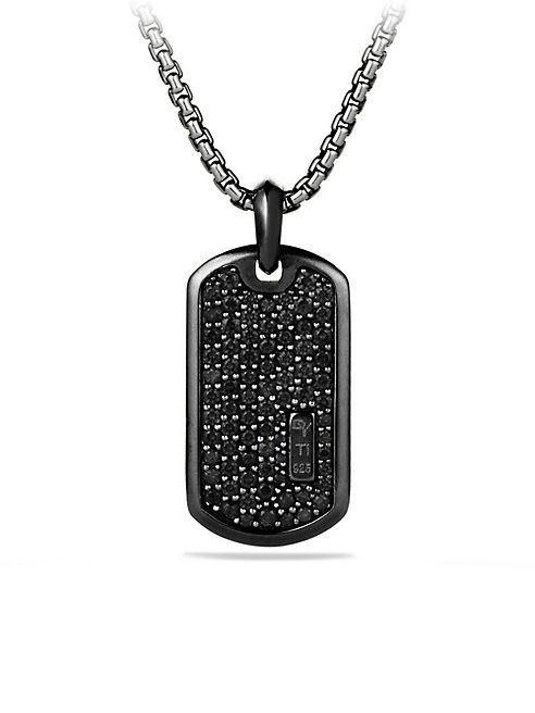 David Yurman - Pavé Tag with Black Diamonds and Black Titanium