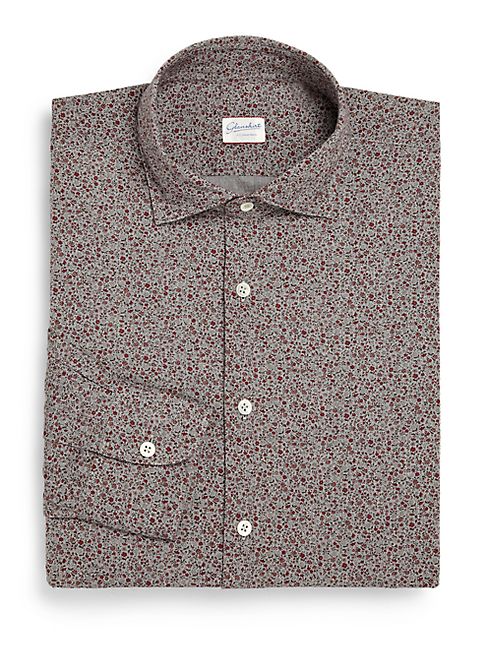 SLOWEAR - Regular-Fit Floral Cotton Dress Shirt