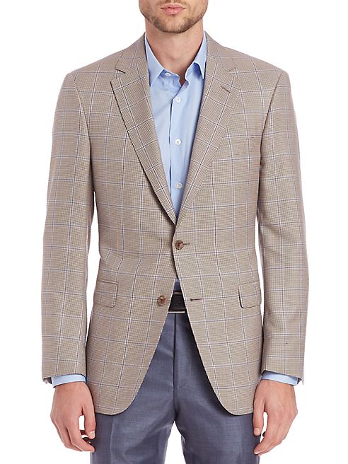 Saks Fifth Avenue Collection - Samuelsohn Classic-Fit  Houndstooth Check Wool & Silk Sportcoat