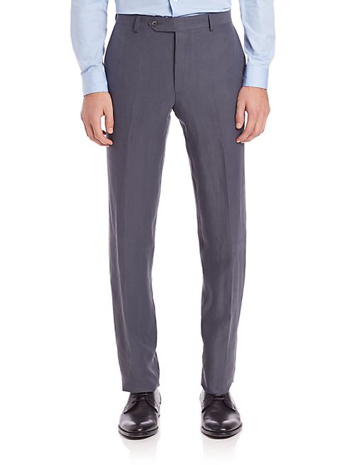 Saks Fifth Avenue Collection - Samuelsohn Classic-Fit Linen & Silk Trousers