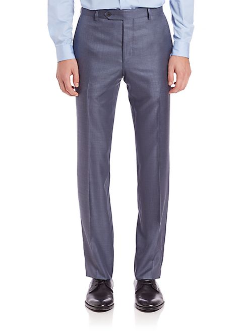 Saks Fifth Avenue Collection - Samuelsohn Classic-Fit  Wool & Silk Dress Pants