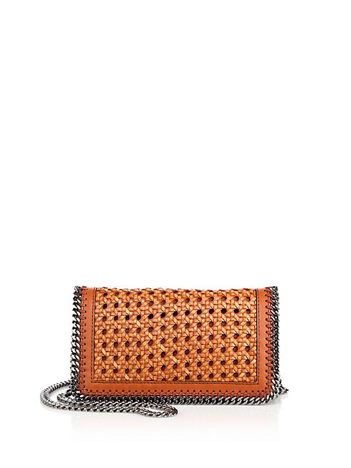 Stella McCartney - Falabella Woven Faux Leather Chain Clutch