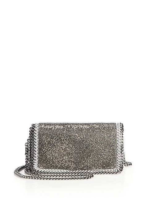 Stella McCartney - Falabella Embellished Crystal Shimmer Chain Clutch