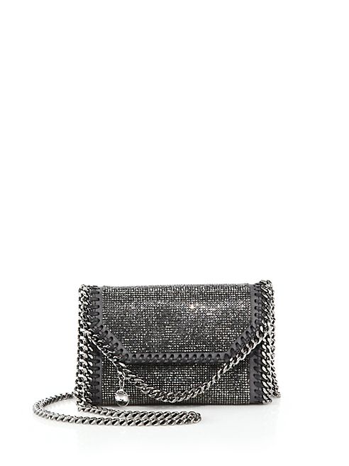 Stella McCartney - Tiny Crystal & Faux Leather Chain Clutch