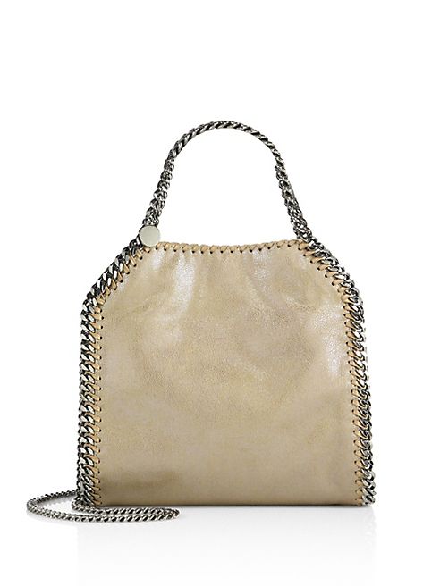 Stella McCartney - Falabella Mini Baby Bella Metallic Faux Suede Tote