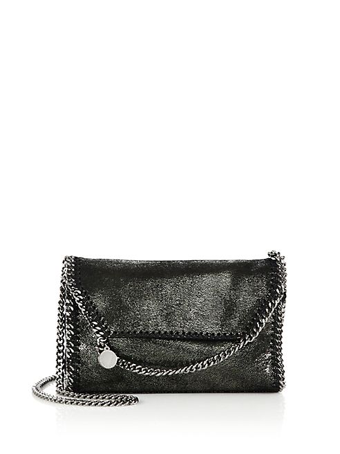 Stella McCartney - Falabella Metallic Faux Suede Chain Clutch