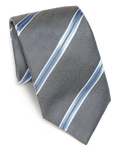 Saks Fifth Avenue Collection - Wide Stripe Silk Tie